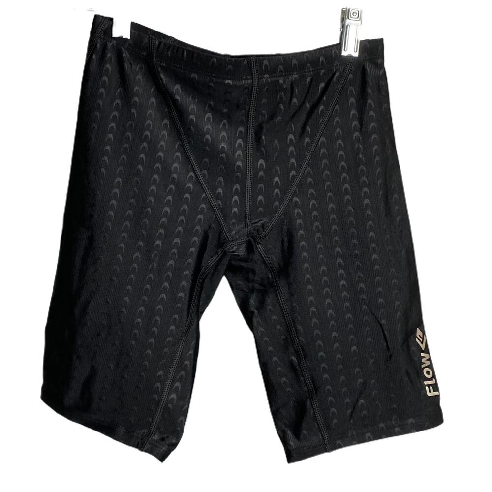 Flow Boy's Swim Gear Black Sportswear Elastic Waist‎ Fitted Size 30 NWT